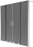 Mexen Velar Duo kahe tiivaga vannipaneel, l&uuml;kand, 140 x 150 cm, grafiit, kroom - 896-140-000-42-01