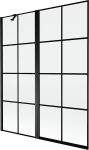 Mexen Mist du&scaron;iekraan 2-osaline vasak 140 x 150 cm, must ruudustik, must - 8A9-140-011-70-77-L