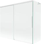 Mexen Rox L vannisein paravan, kaheksakihiline l&uuml;kanduks, 190 + 80 x 150 cm, l&auml;bipaistev, valge - 8C9L-190-080-20-00