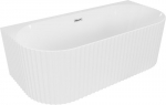 Mexen Sella vabalt seisev seinale paigaldatav soonikuga vann 170 x 80 cm, valge l&auml;ige, kroom &uuml;levool - 52711708000-01