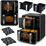Rasvavaba, kahe kambriga, vertikaalne friteerimismasin, 12 l, Air fryer, friteerimismasin, Berdsen, 2800 W, BD-664