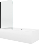 Mexen Cube ristk&uuml;likukujuline vann 170 x 80 cm koos korpuse ja 1-lehega 70 cm l&auml;bipaistva musta vaheseinaga, 170 x 80 cm