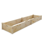 Costway k&otilde;rgendatud puidust voodi v&auml;litingimustes puidust istutuskast k&ouml;&ouml;giviljade jaoks 240 x 60 x 25 cm naturaalne