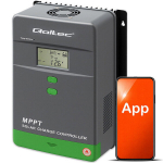 Qoltec MPPT p&auml;ikeselaadimisregulaator temperatuurianduriga 80 A | 12 V / 24 V / 36 V / 48 V | LCD | Bluetooth | rakendus | GEL | LiFePO4