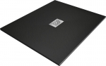 Mexen Hugo ristk&uuml;likukujuline du&scaron;ialus SMC 120 x 100 cm, must, inox katteplaat - 42701012-X, 120 x 100 cm