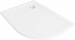 Mexen Flat poolringikujuline slim vasak du&scaron;ialus, 120 x 90 cm, valge, kroom sifoon - 41109012L, 120 x 90 cm
