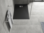 Mexen Hugo ristk&uuml;likukujuline du&scaron;ialus SMC 130 x 90 cm, must, inox kattega - 42709013-X, 130 x 90 cm