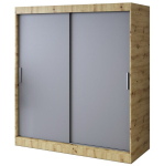 L&uuml;kanduksega riidekapp riiulite ja riidepuuga Belvedo Gold Artisan Oak / Matt Anthracite 180 x 200 cm komplekt