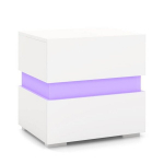 &Ouml;&ouml;kapp LED-iga &ouml;&ouml;kapiga 2 sahtliga, 45x35x45 cm, Valge