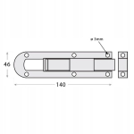 Must terasest ukselukk 140x46 mm