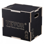 VEVOR 3-&uuml;hes plyomeetriline h&uuml;ppekast, must, 42 x 39 x 13 cm