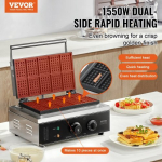 VEVOR kommertslik vahvlimasin, 10 tk, ristk&uuml;likukujuline, 1550 W, h&otilde;bedane
