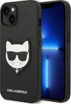 Karl Lagerfeld KLHCP14MSAPCHK iPhone 14 Plus 6.7 mustris musta/musta Saffiano Choupette peaga plaastriga
