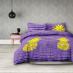Ananassidega voodipesu komplekt AH BASIC 155x220 cm + 80x80 cm (2+2)