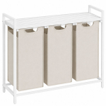 Pesukott BEGRYF, 92,5 x 33 x 71 cm, valge / liivakarva, 114 l, 3 eemaldatava kotiga