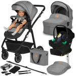 3-in-1-k&auml;rur kuni 22 kg, h&auml;ll/spordiosa/istmeosa &ndash; Lionelo Bianka Beige Sand + autokinnitus Astrid I-Size Base Plus