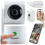IP-kaamera, p&ouml;&ouml;rlev, 3 MP, beebimonitor, Berdsen, BD-942, valge