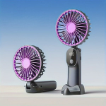 6-k&auml;iguline kokkupandav miniventilaator, DS1016, t&auml;hehall, LED-ekraan, 90&deg; kokkupandav