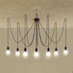 Sollux Lighting rippvalgusti Edison 7, must