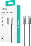 Aukey Usb-c&ndash;usb-c kaabel 1,8 m 240 W 480 Mbps hall p&otilde;imitud