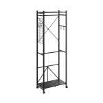 SoBuy P&otilde;randa riidepuu KLS21-SCH Must 60x32x175cm Metall