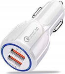 Autolaadija 2xusb, 20w, valge, kiirlaadija 3.0