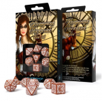 Steampunk Clockwork Dice komplekt karamell ja valge