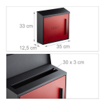 Postkast 33x35x12,5cm., must/punane