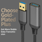 USB 3.0 pikenduskaabel 5Gbps Pickify, Juoda
