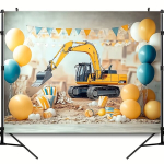 Ekskavaatori ja Kraana Taust, S&uuml;nnip&auml;evapeo Fototaust Pickify, 230*180cm/90.5*70.8inch