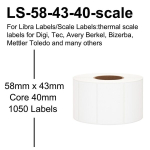 Liimitavad etiketid 58x43mm, s&uuml;damik 40mm. 1050tk.