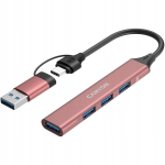 Canyon Ds-02 Usb-a/c 4-in-1 jaotur, roosa
