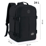 Lennukiseljakott 40x30x20 cm, sobib Ryanair ja Wizz Air, must