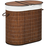 Pesukorv, bambus, 100L, kaanega, 2 kotti