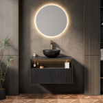 Rippuv valamu komplekt, keraamika, 80 cm, LED andur, 1 tk