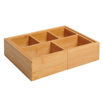 Bambusest kast sahtlisse, v&auml;ljat&otilde;mmatav, 24,6x17,6x7 cm, 1 tk