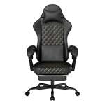 Ergonoomiline PVC-nahast m&auml;nguritool massaaži ja jalatoega, 58,5 x 63 x 120,5 cm, must