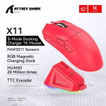 Shark X11 Bluetooth Wireless Game Mouse, RGB - punane