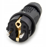 Kummist hermeetiline pistik Ip54 uni-schuko 16a 2p+m 230v tihendiga must