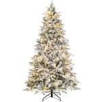Kunstlik j&otilde;ulupuu LED-valgustuse ja kunstlumega, 210 cm