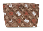GUESS Kerge pruun naiste meigikott - Eliette Logo Reisitop Zip Kosmeetika Kott XL Ginger Logo 349905