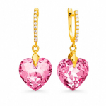 H&otilde;bedased k&otilde;rvar&otilde;ngad &bdquo;Romantic Heart III (Rose)&ldquo; Swarovski&reg; kristallidega