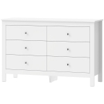 Kummut 6 sahtliga, 118 &times; 39,5 &times; 75,5 cm, valge