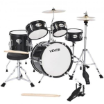 Laste trummikomplekt VEVOR, 5-osaline, must, bassitrumm 35,56 &times; 25,4 cm