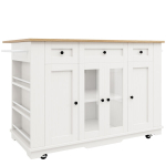 Suur k&ouml;&ouml;gilaud 151x60x91 cm puust t&ouml;&ouml;pind valge klaasist uksed kokkuklapitav riiul palju hoiuruumi k&ouml;&ouml;ki