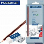 Staedtler Tradition pliiatsikomplekt kustutuskummi ja teritajaga
