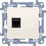 &Uuml;hekordne arvuti pesa Rj45 Cat.6, kreem