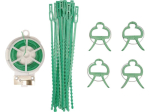 Flo Taimede sidumise komplekt 88811, 71 tk, teras, 50 m, 0,5 mm, PVC kate, l&otilde;ikur, klambrid, kaablisidemed