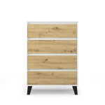 Kummut Mebelbos Borg 4s 70, 70x38,8x99,4 cm, pruun/valge