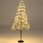 Costway LED-valguskuusk soojade valgete LED-tuledega, kasepuu, kunstkuusk, 120 cm